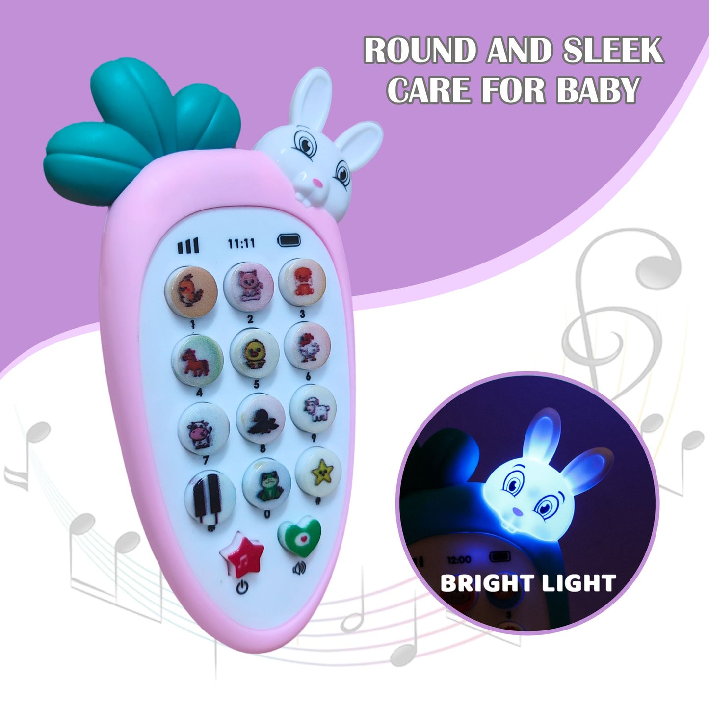 Carrot Tunes Melody Phone:Toy with Fun Lights and Musical Sounds