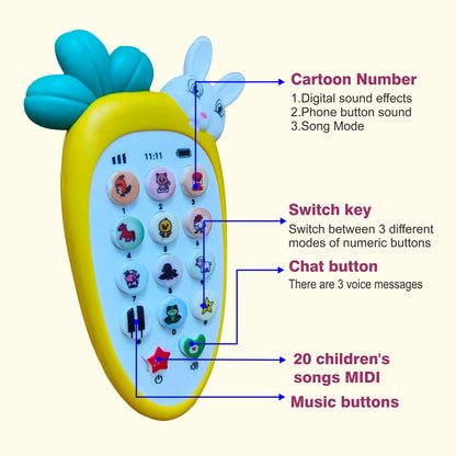 Carrot Tunes Melody Phone:Toy with Fun Lights and Musical Sounds