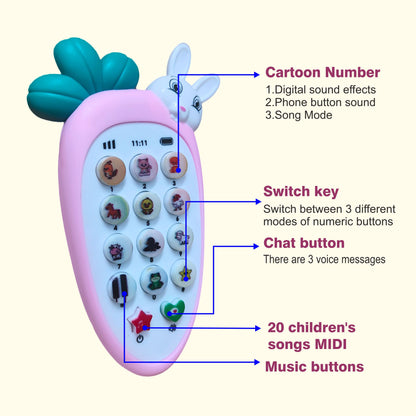 Carrot Tunes Melody Phone:Toy with Fun Lights and Musical Sounds