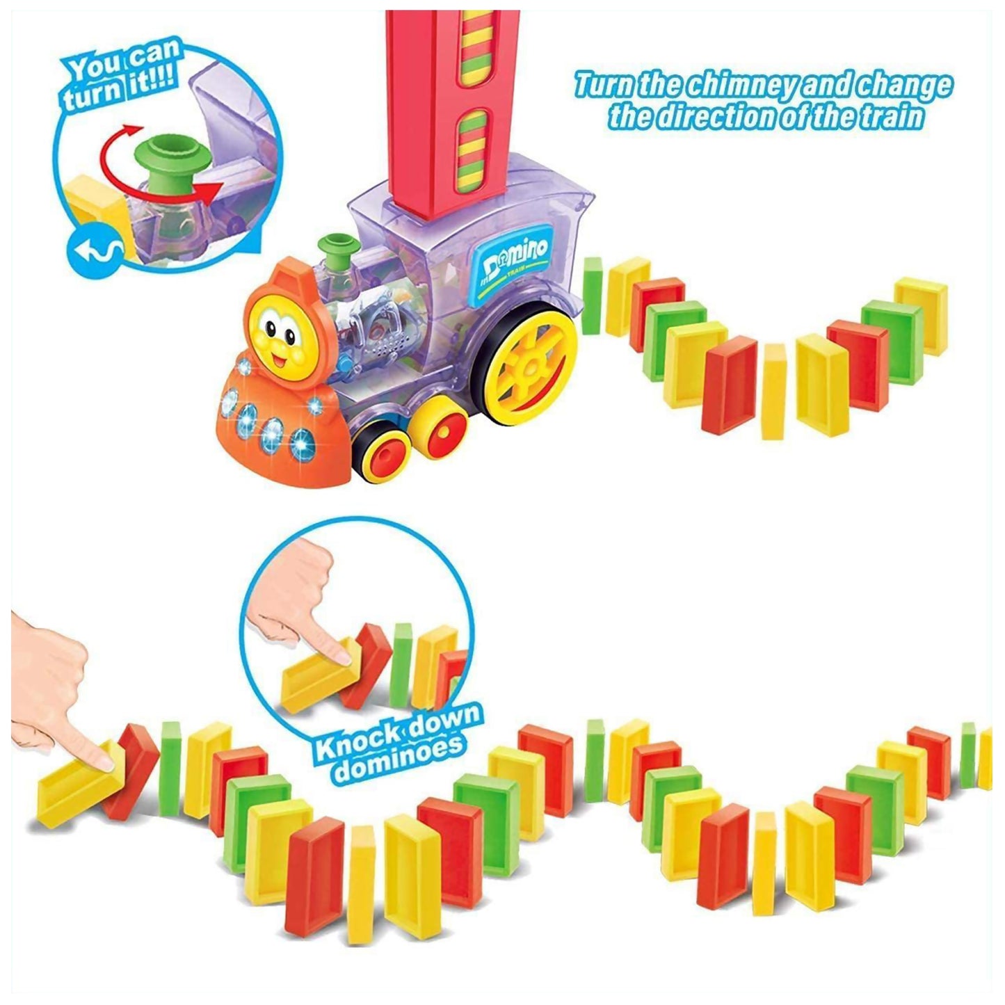 ChooChoo Domino Funny Train Know Down Dominoes Toy For Kids