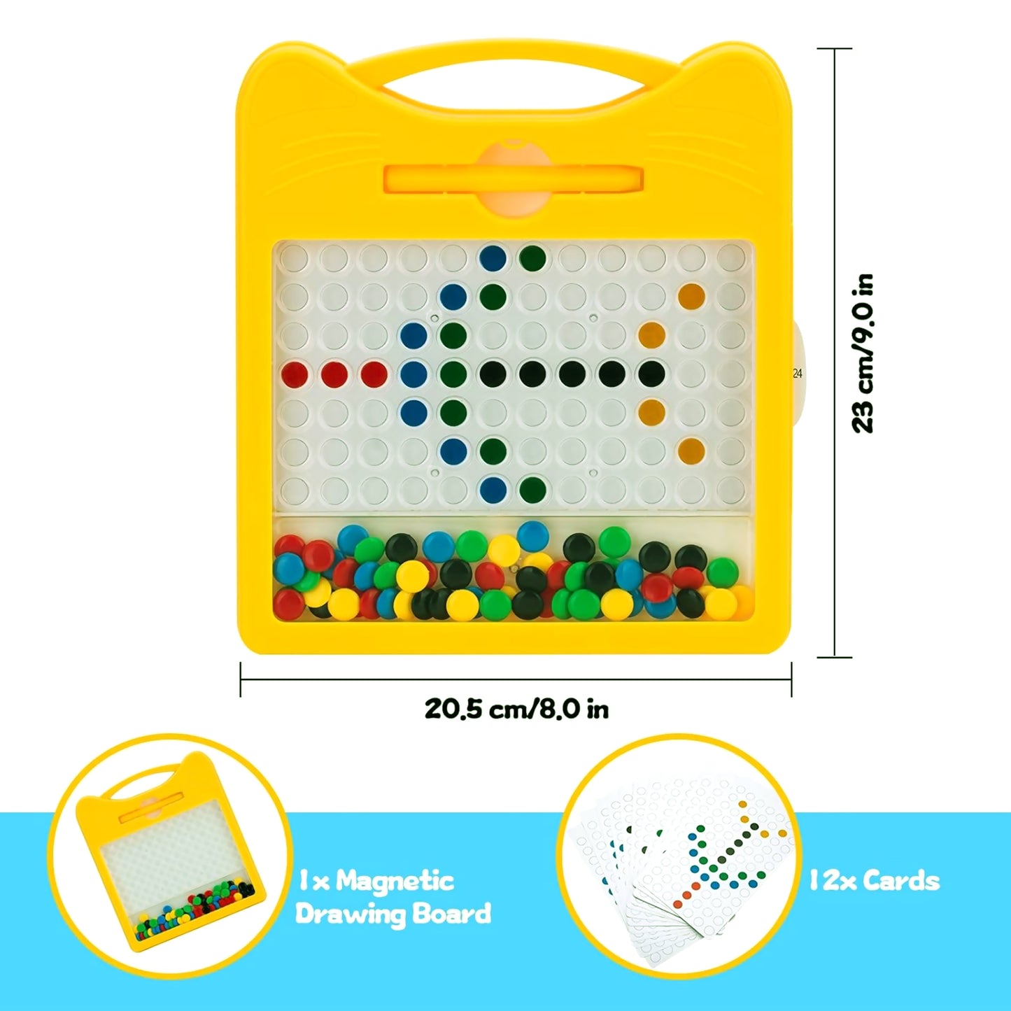 DOT Drawing Board Toy For Kids 12 Double Sided Cards & 1 Stylus