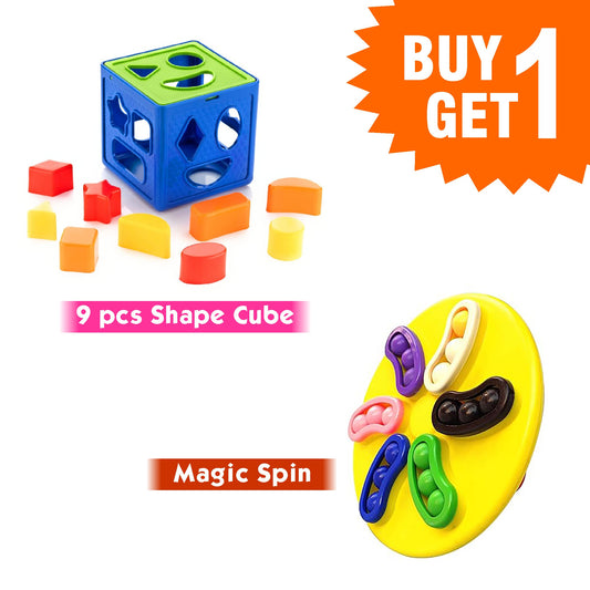 Buy 1 Get 1 ( Set of Shape Cube and  Magic Spin )