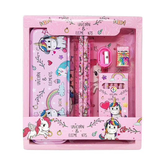 Unicorn School Stationery Kit  Included Metal Pencil Box