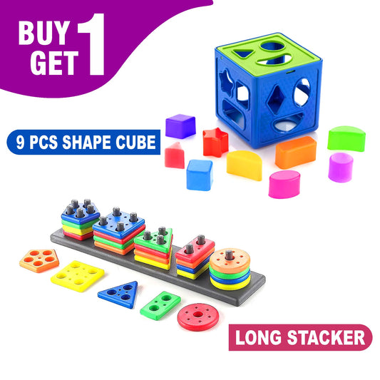 Buy 1 Get 1 ( Set of Shape Cube and  Long Stacker )