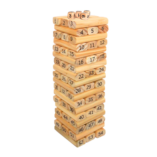 Wooden Stacking Tower Game: 48 Premium Quality Blocks for Skillful Play