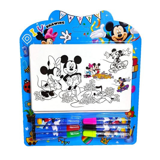 DIY 6 coloring sheets with 6 shades watercolor pens (Mickey Mouse)