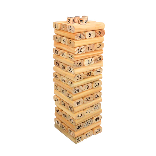 Premium Quality 54-Piece Wooden Block Tower Game