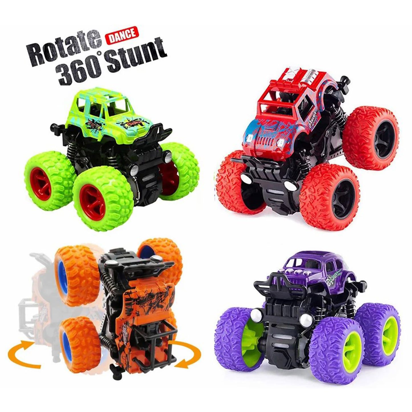 Monster Car 1:36 Scale Friction Power Car Toy 8 Pcs  Set For Kids