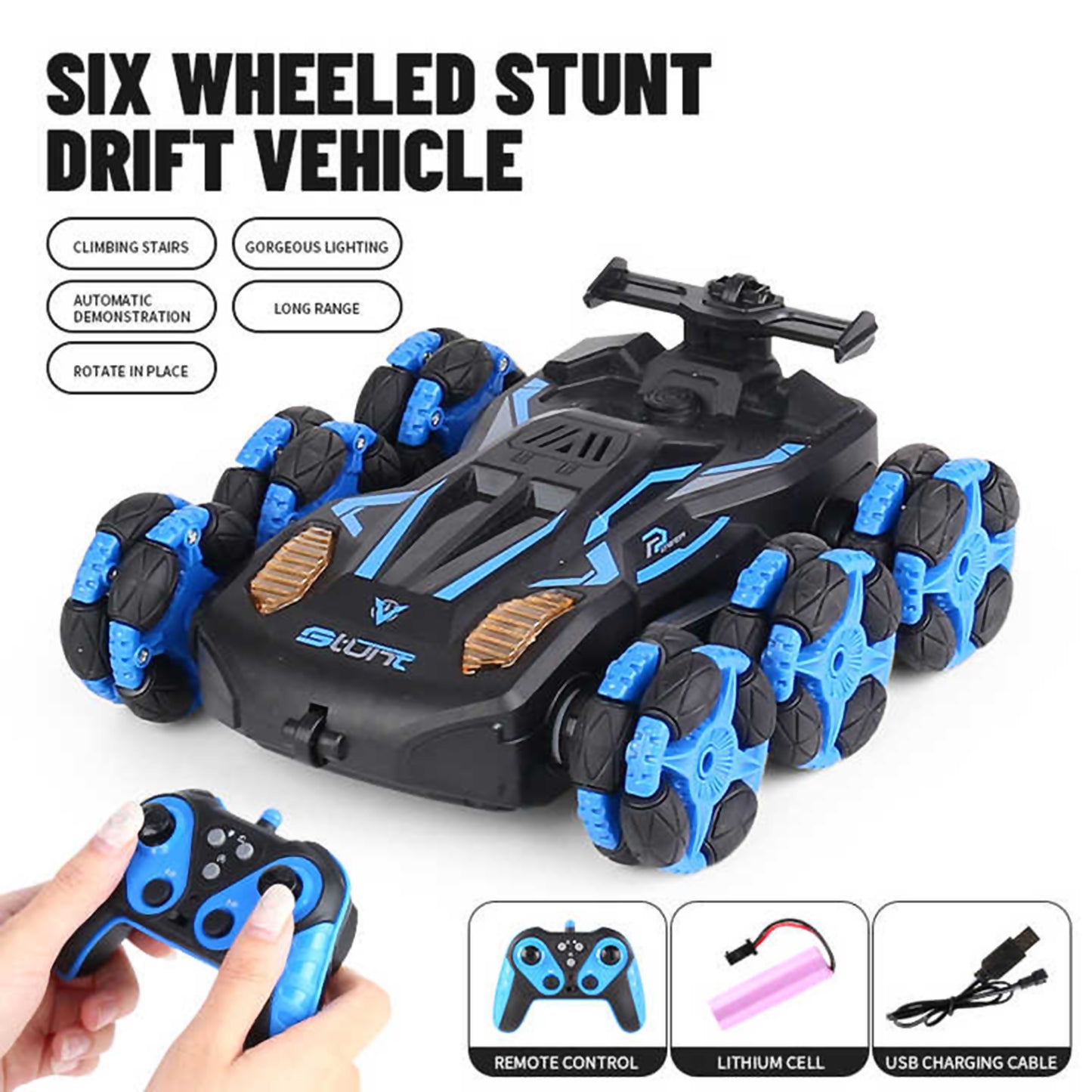 Dynamic 6-Round Stunt Racer: Morphing Racing Car Toy for Kids