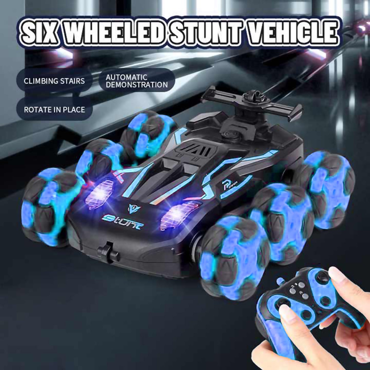 Dynamic 6-Round Stunt Racer: Morphing Racing Car Toy for Kids