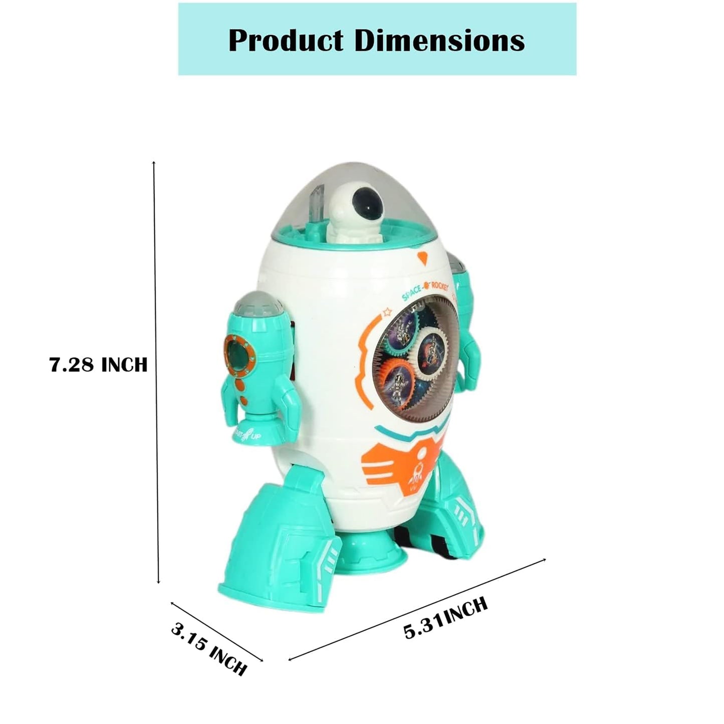 Dancing Space Rocket Robot: 360-Degree  Movement with Music toy for kids