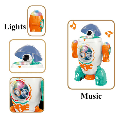 Dancing Space Rocket Robot: 360-Degree  Movement with Music toy for kids